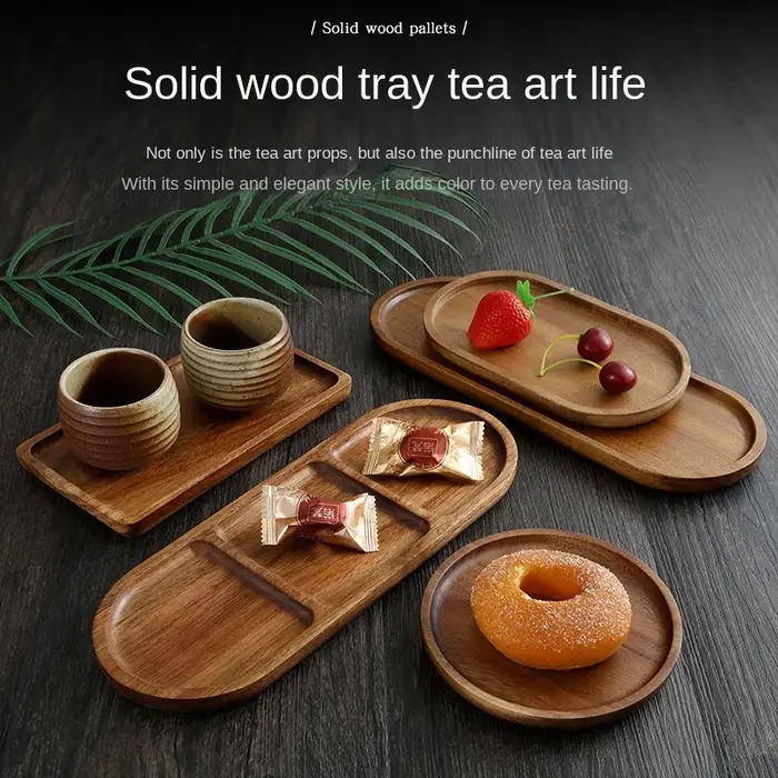 Assiette de fruits japonaise en bois massif
