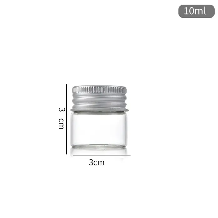 Bouteilles en verre, mini flacons de stockage, pots d'échantillons, bouchons en aluminium, fournitur