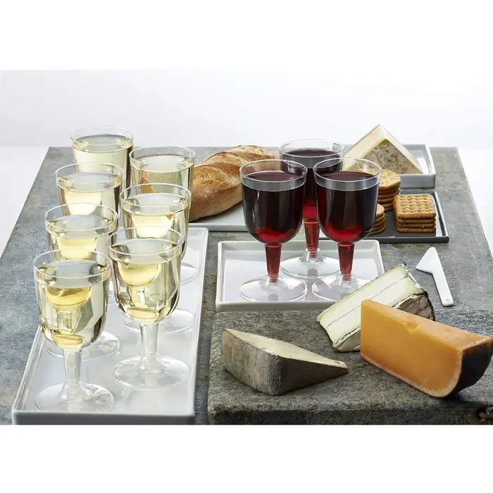 Verre à vin en plastique transparent AFOURT-50Pcs