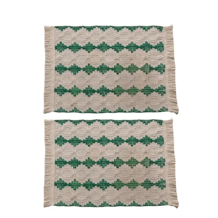 Napperons modernes en lin et coton, 2 pièces, Double couleur, épissure, tapis de table de ferme, nap