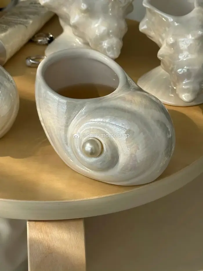 Tasse à vin en céramique artistique, gobelet conque, verre à café et Dessert mignon pour affichage d