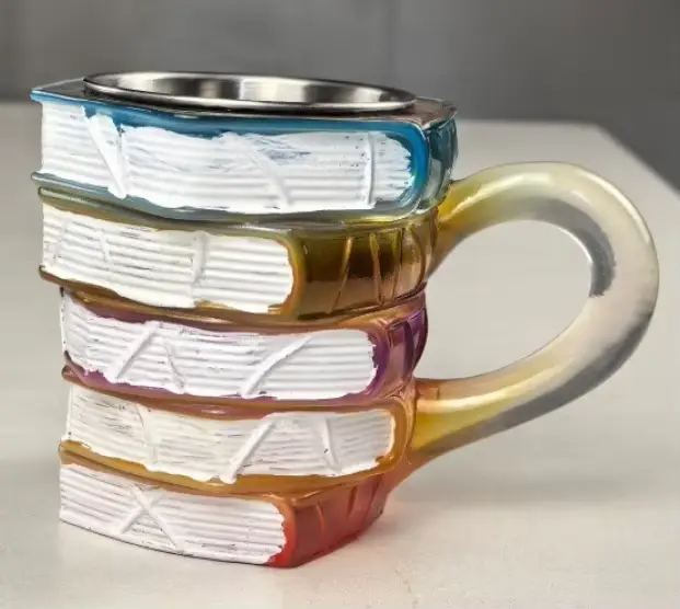 Mug en verre en forme de livre 200 ml – Tasse à café ou thé unique pour les amoureux des livres – Cadeau original sur le thème de la lecture – Vaisselle à double paroi et décoration de bureau