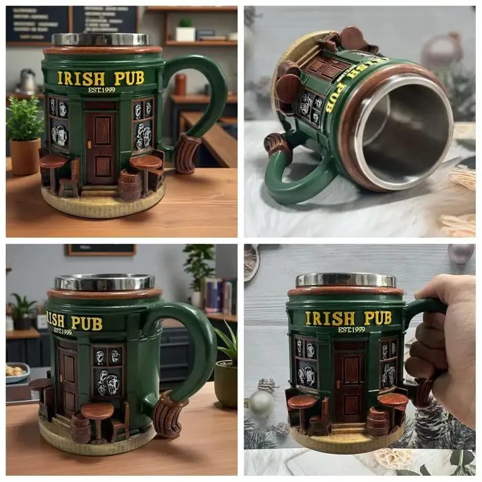 Mug à café en céramique avec poignée ergonomique confortable