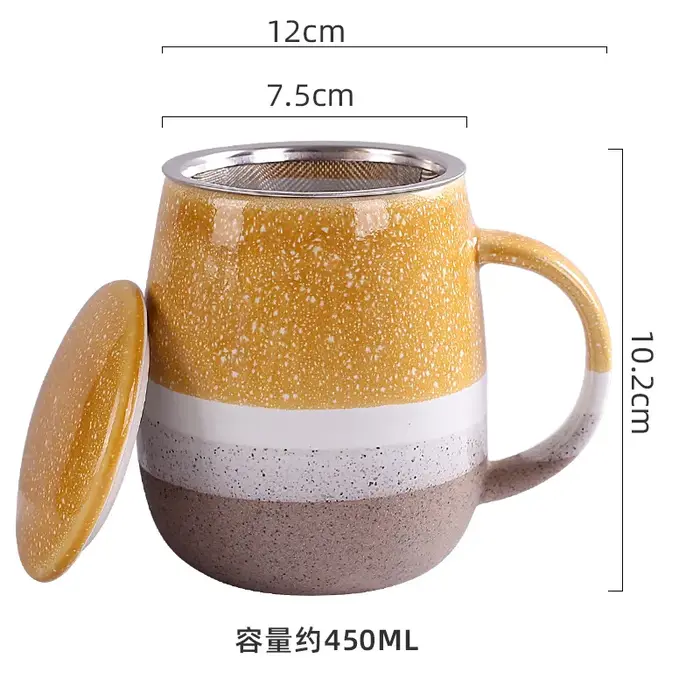 Tasses à café en céramique japonais avec couvercle