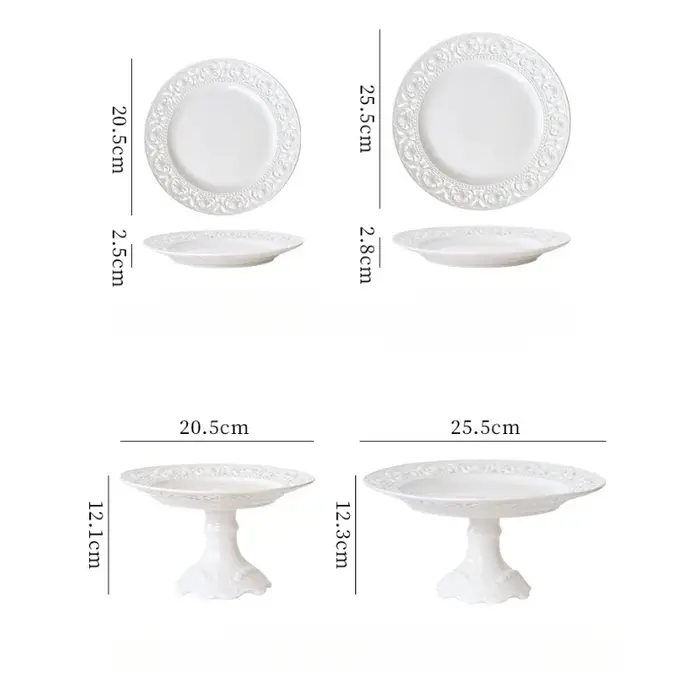 Assiette en céramique creuse gaufrée de style rétro français