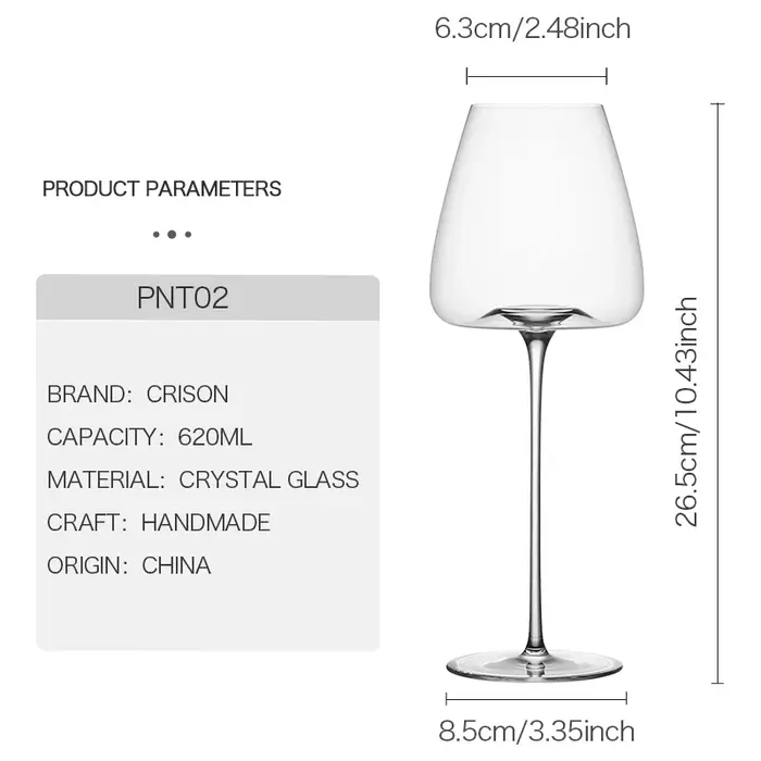 CRISON PNT02 Verre de cristal ultra-fin fait à la main