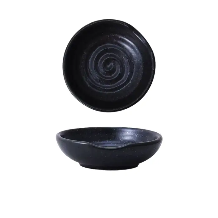 Plat d'assaisonnement japonais créatif en céramique, plat à Sauce soja, assiette à vinaigre, petite