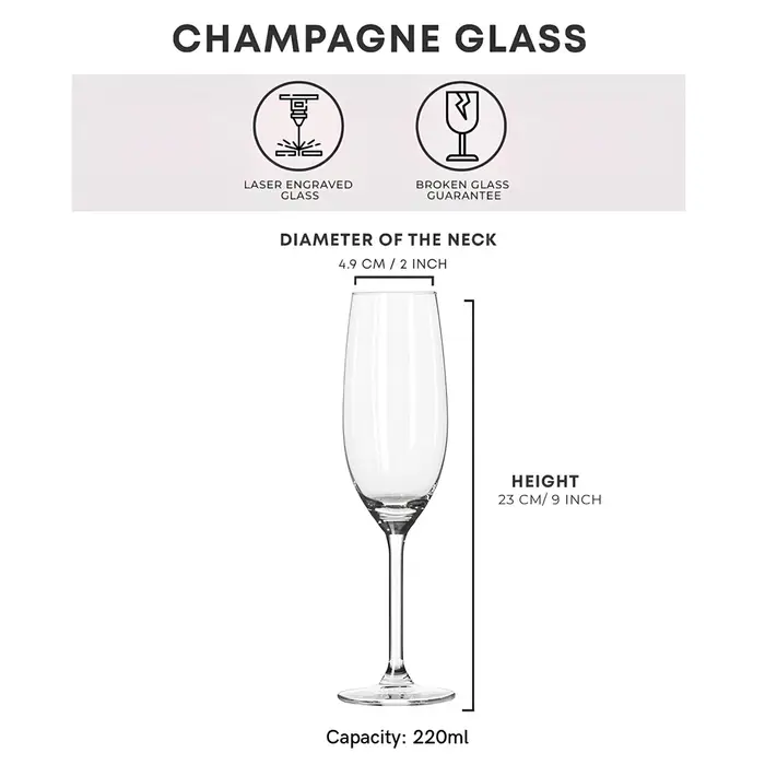 Ensemble de 2 verres à champagne personnalisés gravés
