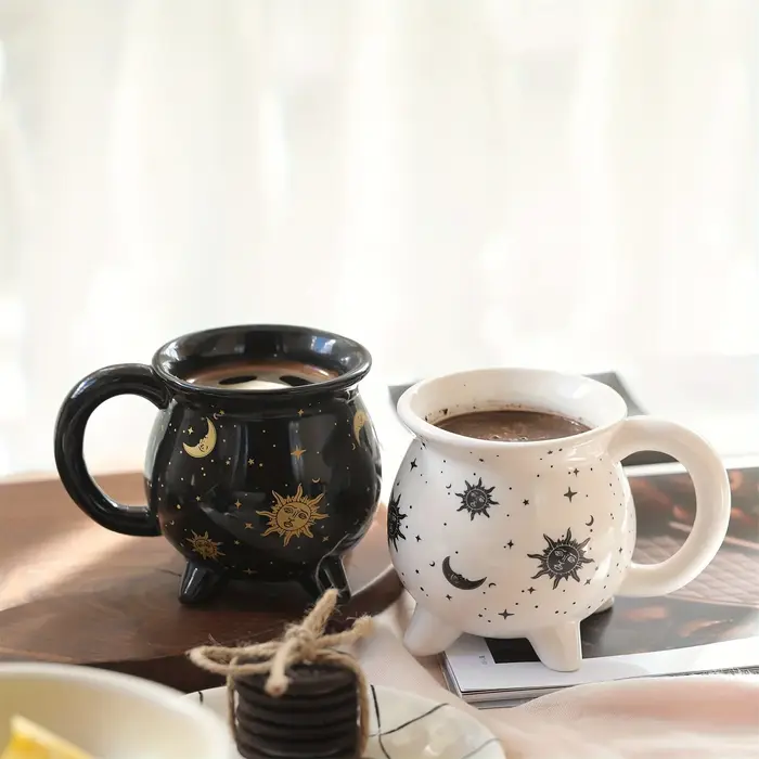 350 ml/11.8 oz soleil lune étoiles tasse à café Divination brassage en forme