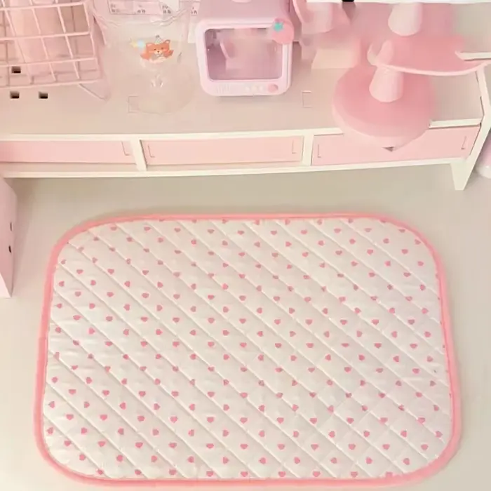 Nouveau Set de Table Matelassé Rose Mignon Japonais Thème Amour