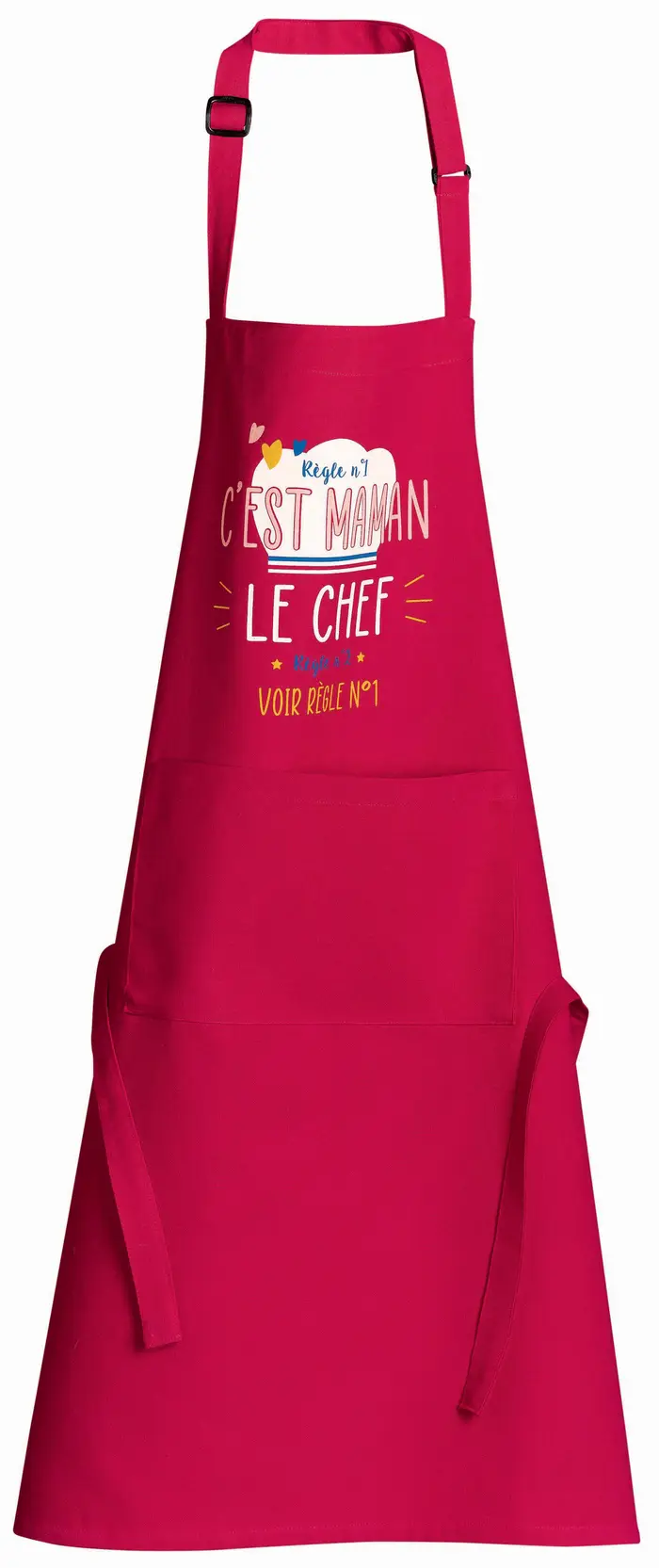 Tablier de cuisine Chef maman recycl Rose 72 x 90