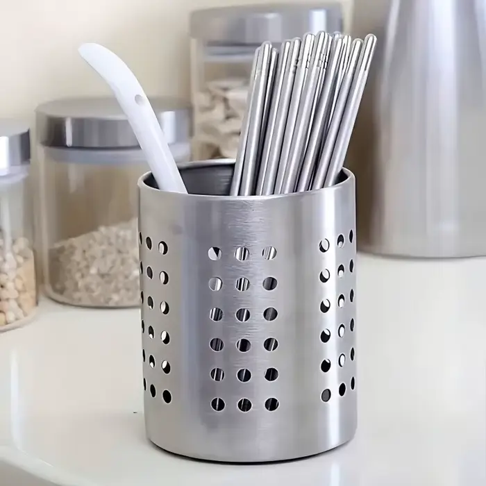 Boîte de rangement pour baguettes et couverts en acier inoxydable