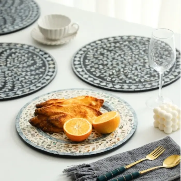 Assiette en céramique de coquille de perle d'océan