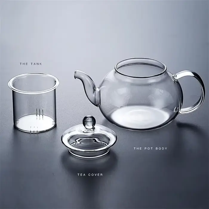 Théière en verre épais filtrée et résistante à la chaleur, 400ml/1000ml, théière à fleurs en verre à