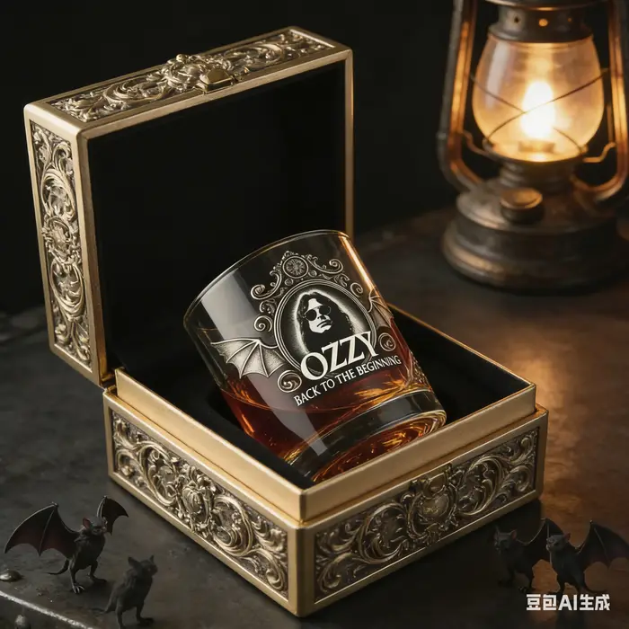 Verre à whisky sur le thème de la musique rock d'Ozzy Osbourne