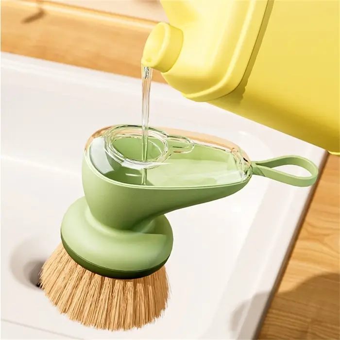 1 Brosse à vaisselle avec distributeur de savon