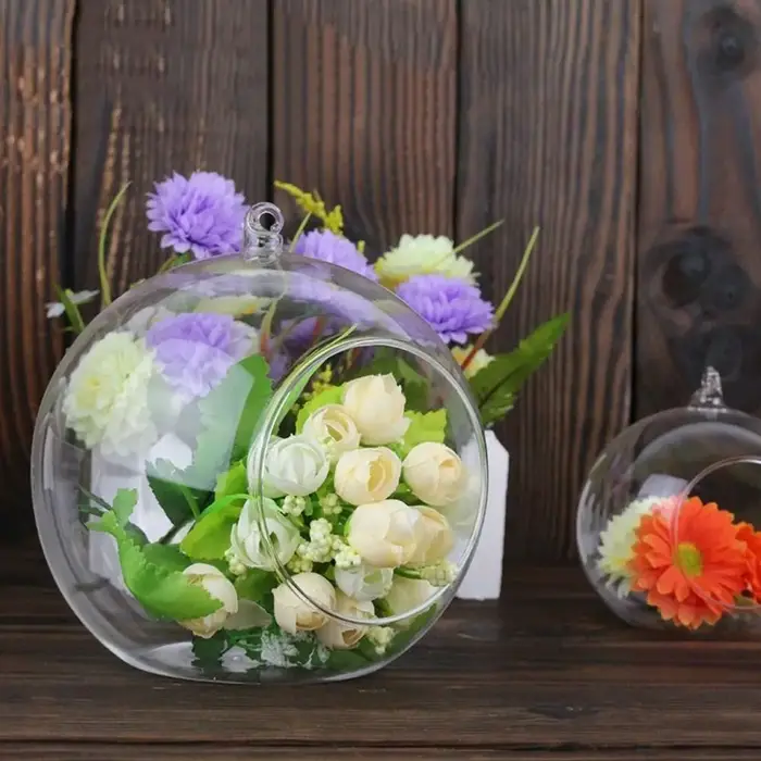 Vases en verre suspendus transparents