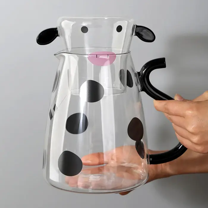Bouilloire d'eau froide en verre avec poignée