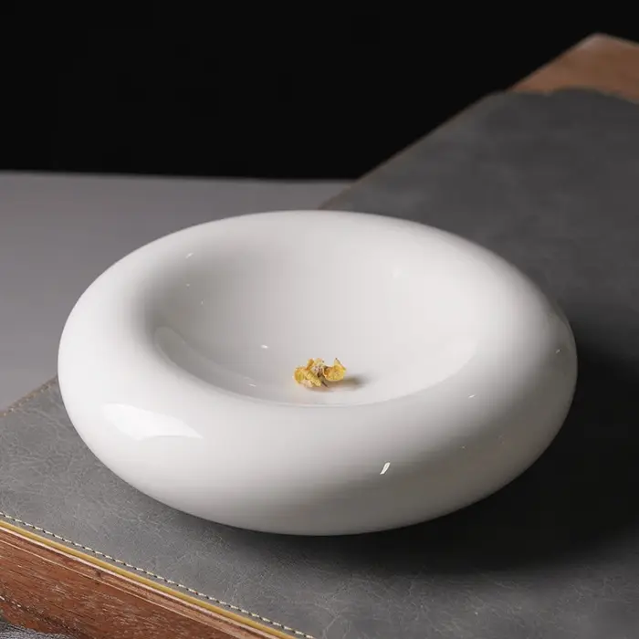 Assiette circulaire créative en céramique avec isolation Double couche