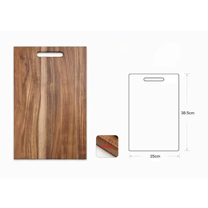 Planche à découper carrée en bois d'acacia massif, simple, pour la cuisine, pour couper les steaks,