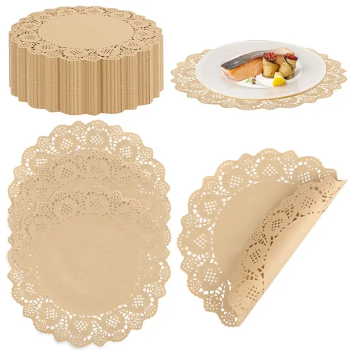 50 pièces de sets de table ronds en papier dentelle