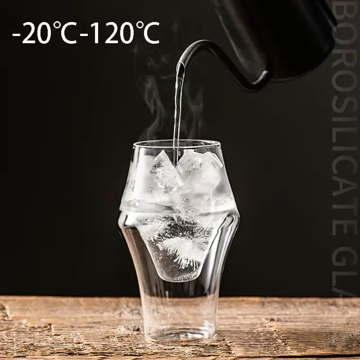 Tasse en verre Double couche de 120/250/335ml, tasse à café expresso suspendue à l'oreille, Anti-brû
