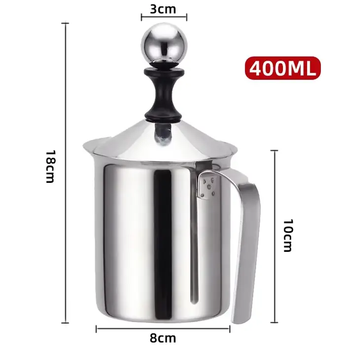 Acier inoxydable Double maille lait crémier lait mousse maille café mousseur manuel lait café Latte