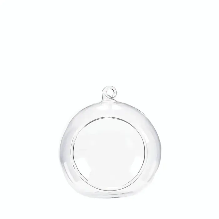 Vases en verre suspendus transparents, boule transparente, porte-bougies suspendu en verre Borosilic