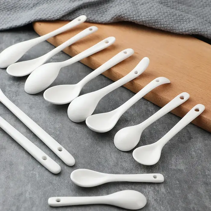 Mini Cuillères en Céramique pour Épices et Café, en Porcelaine, 8cm, 10cm, 12cm, 13cm, 50 Pièces