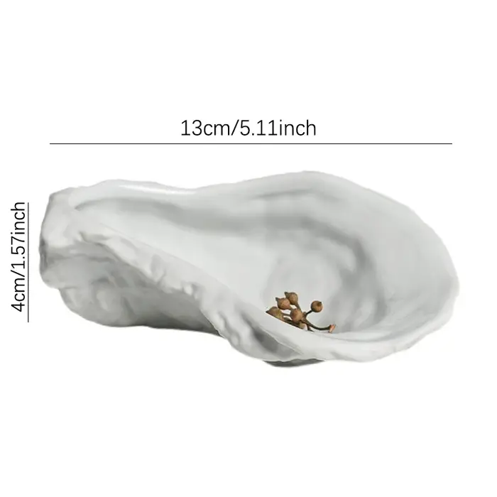 Assiette en céramique irrégulière en forme d'huître, assiettes à dessert, assiette à fruits, assiette décorative, bol d'assaisonnement, 1 pièce