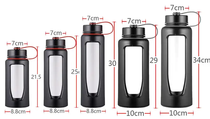 Bouteille d'eau en verre de 1000Ml, Thermos, pour le Sport, à Double fond