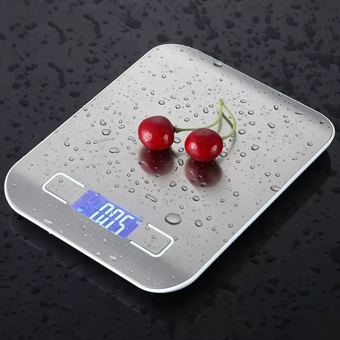 Balance de cuisine numérique 5kg/10kg, chargement USB, balances électroniques en acier inoxydable, b