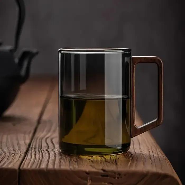 Tasse en verre résistant à la chaleur de grande capacité de 400ml