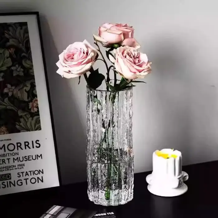 Vase de Glacier européen en verre Transparent