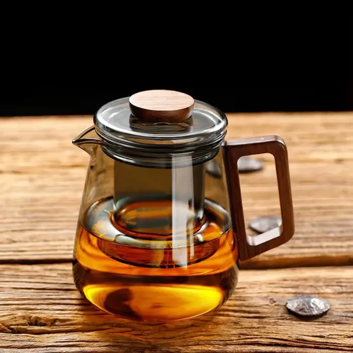 Théière en verre épais