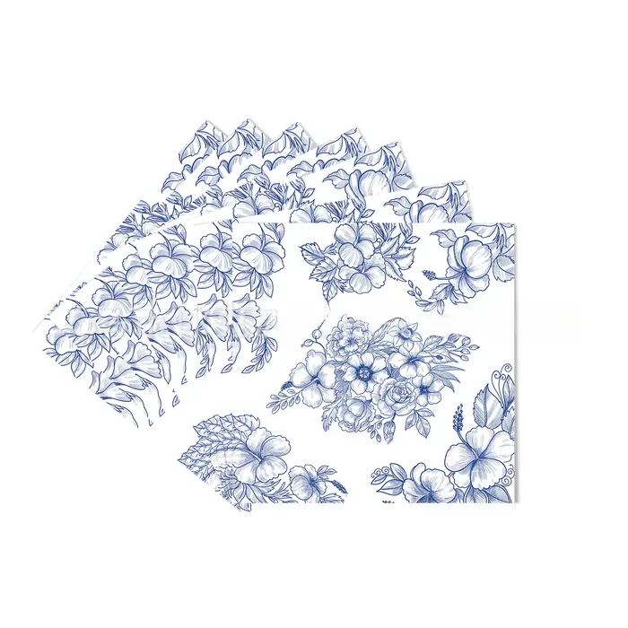 Ensemble de vaisselle de fête en porcelaine blanche et bleue minimaliste de Style chinois