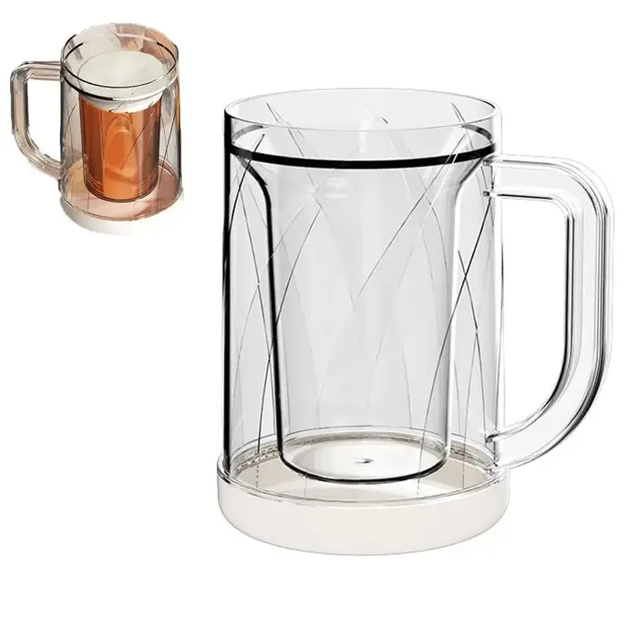 Verre à double couche pour la maison avec poignée