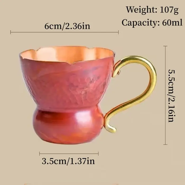 Mini tasse à café en cuivre Vintage