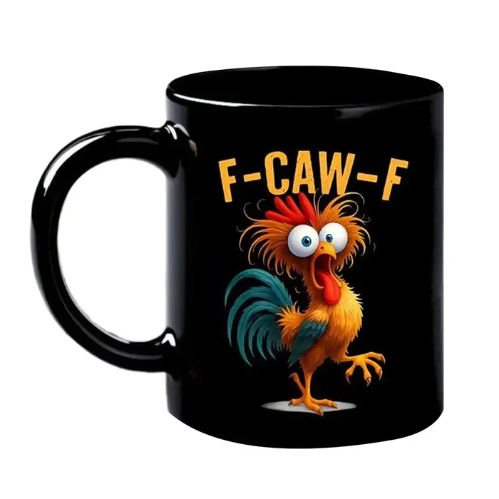 Tasse à café en céramique drôle f-caw-f poulet