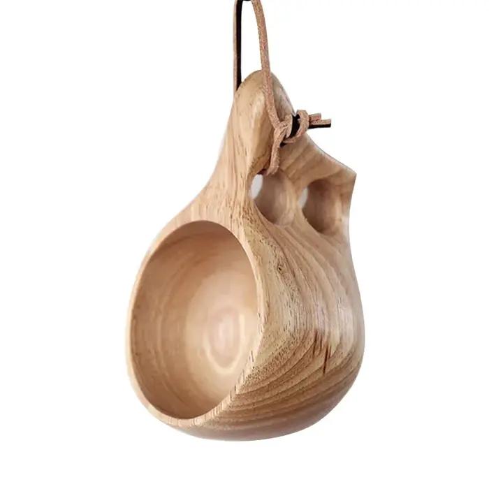 Tasse à café nordique en bois faite à la main