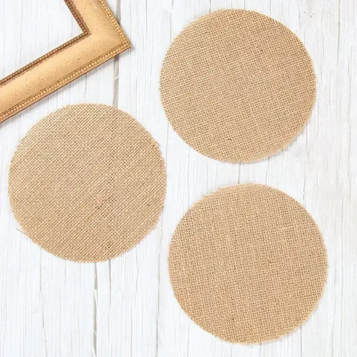 Napperon rond en toile de Jute et lin