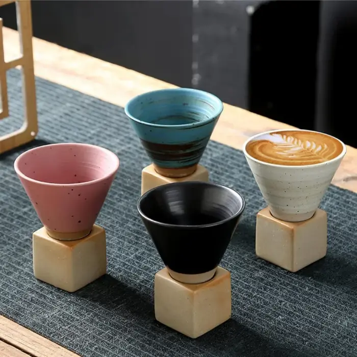 Tasses à café en poterie grossière de 100ml