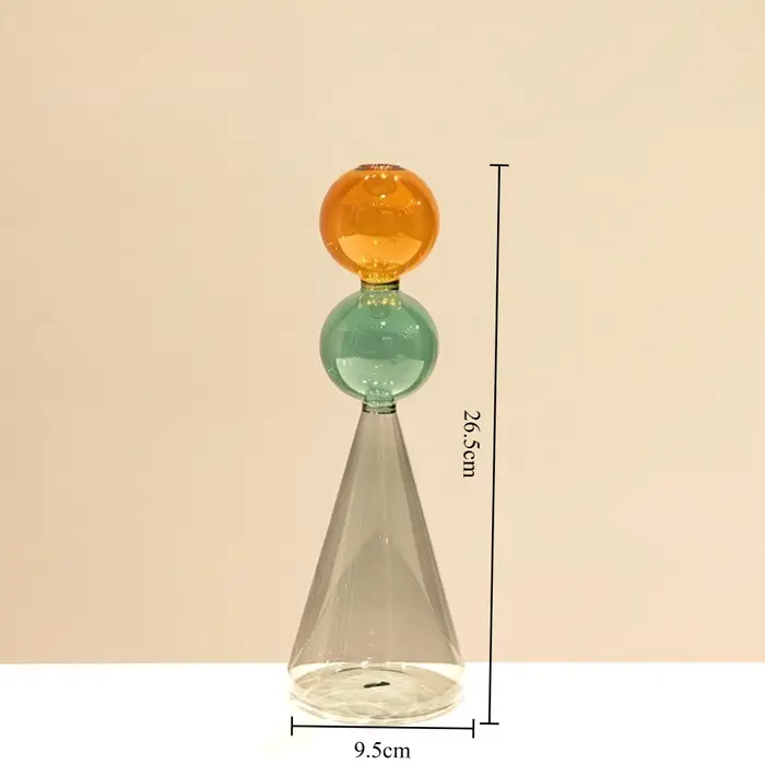 Vase en verre transparent à double couche, style européen, multicolore, créatif, pour hydroponie, po