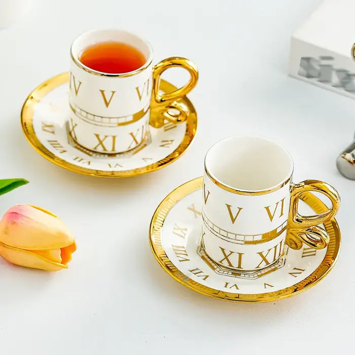 Tasses à café en céramique de luxe légères de Style européen