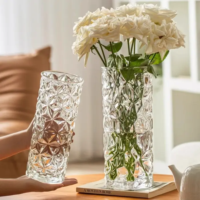 Vase en verre à motif de Glacier de luxe léger