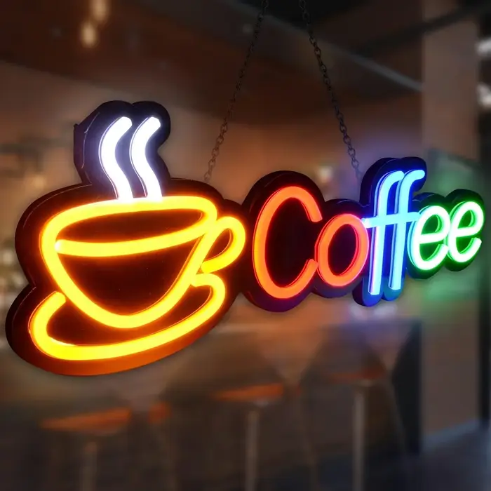 Enseigne au néon de café