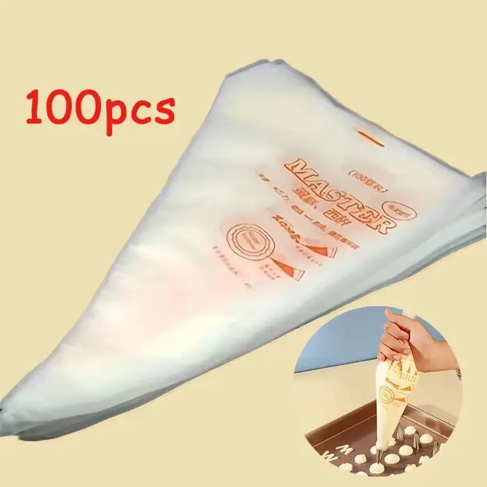 Sacs à pâtisserie jetables, 100 pièces, équipement de confiserie, accessoires de pâtisserie et de boulangerie, outils de boulangerie pour gâteaux rouges