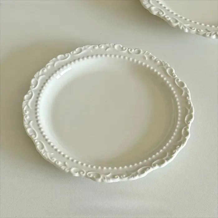 Assiette en céramique en Relief français, plats en céramique Vintage, plats à manger haut de gamme, 