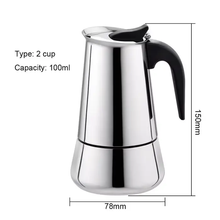 Cafetière expresso Portable 100ml/200ml/300ml/450ml, Pot Moka en acier inoxydable, bouilloire pour B