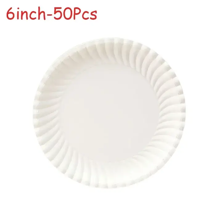 Assiettes rondes en papier jetables de 6 pouces